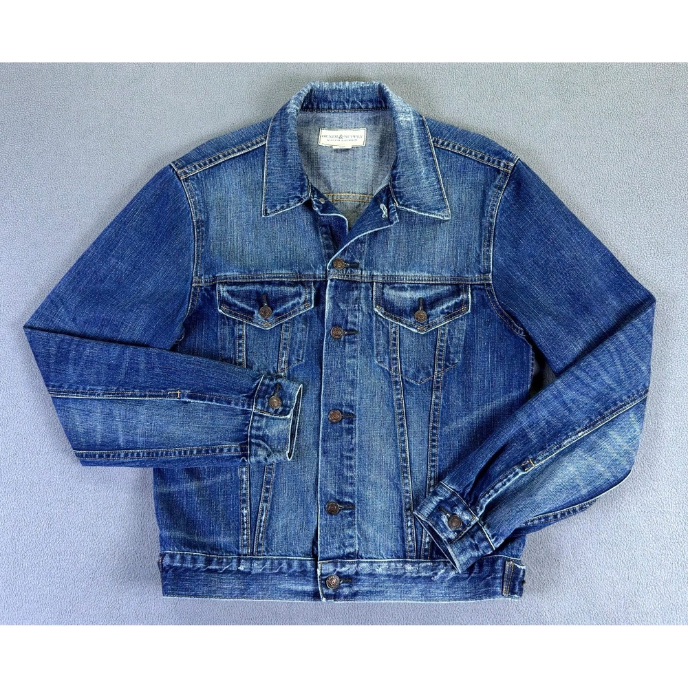 Denim Supply Ralph Lauren Trucker Jacket Mens Medium Blue Type III Distressed